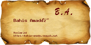 Bahis Amadé névjegykártya